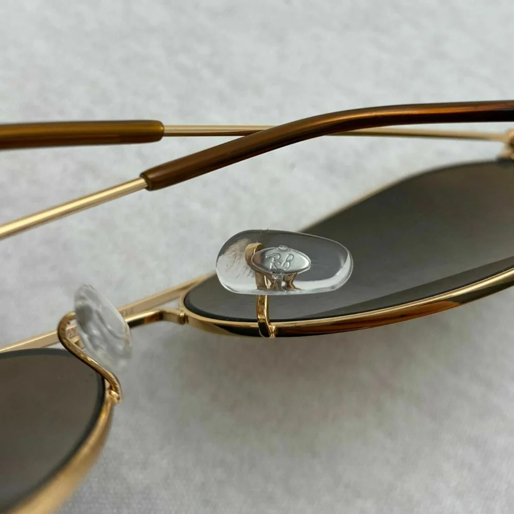 Ray-Ban Gold and Brown Aviator Sunglasses - Picture 5 of 7